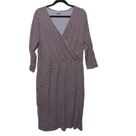 Boden Cressida Floral Print Day Dress Wrap V-neck Midi 14L (Long) - Picture 1 of 9